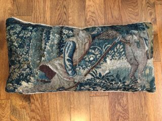 Antique French Aubusson Tapestry Pillow