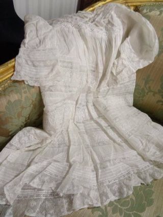 A Charming Antique Valenciennes Lace & Embroidered Child 