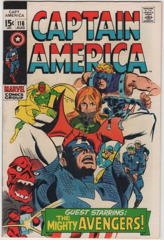 Marvel Captain America 116 1969 Vf - Near