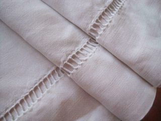 LARGE VINTAGE FRENCH PURE LINEN SHEET,  LOVELY WHITE BEDDING FABRIC OR CURTAIN 3
