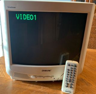 Sony Trinitron 13 " Color Crt Tv Video Analog Retro Vintage Gaming Kv - 13m31 Flat