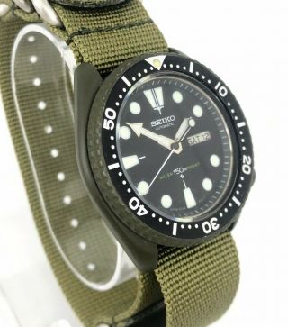 Vintage Seiko Diver Automatic watch 6309 - Army green 3