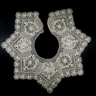 Antique Silk Maltese Bobbin Lace Dress Collar