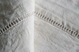 Sublime Antique French Linen Dowry Sheet Ladderwork Jour Echelle Metis Linen K68