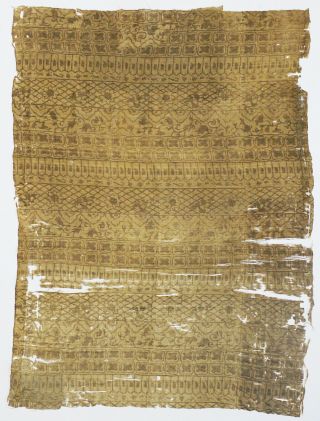 Antique Chintz (printed Cotton) Textile Fragment - Arabesque/flower Pattern