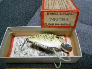 Vintage Boxed Heddon - Dowagiac Punkin - Seed Fishing Lure,  Boxed,  Papers 740cra