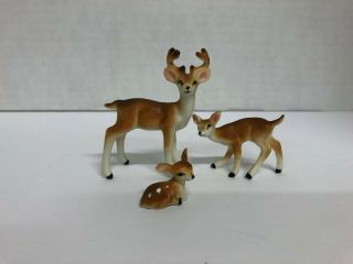 Vintage Miniature Deer Family Bone China