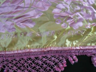 Damask Handmade Italian Silk Bedspread Damasco S.  Leucio Pink & Yellow Orchidea 2