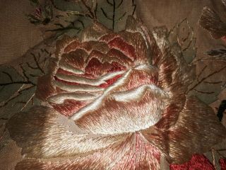 Royal society embroided roses pillowcase just the best 1890s I have ever seen 2