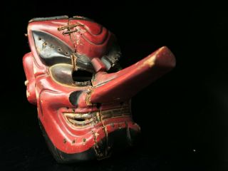 Japanese Vintage Tengu Mask Noh Kyougen Kagura Demon Mask Bugaku