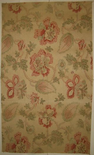 Antique 19th C.  French Exotic Floral Cotton Print Fabric (8859)