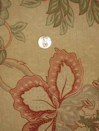 Antique 19th C.  French Exotic Floral Cotton Print Fabric (8859) 2