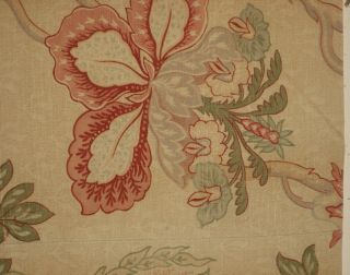Antique 19th C.  French Exotic Floral Cotton Print Fabric (8859) 3