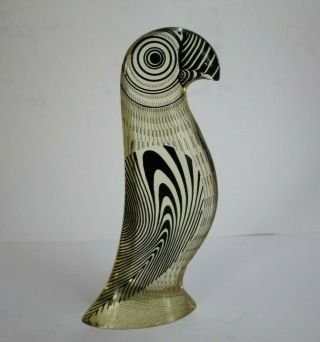 Abraham Palatnik Lucite Acrylic Parrot Bird Sculpture Figurine Mcm Vtg - 7 3/4 "
