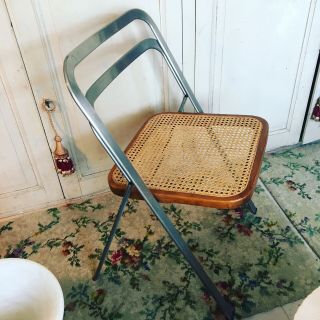 Chaise Cannée Pliante Vintage 70 Moderniste Giorgio Cattelan/cidue Folding Chair