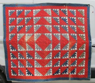 Antique C 1880 Pennsylvania Quilt Made In Soap Hollow Near Johnstown Cool Nr Yqz