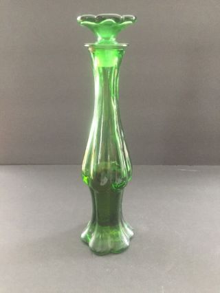 Vintage Avon Emerald Bud Vase Topaz Cologne Half Full