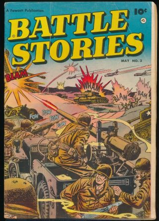 Battle Stories No.  3 1952 Fawcett Pre - Code War Comic Book 4.  0 Vg