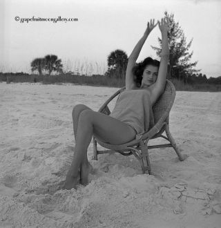 Bunny Yeager 50s Camera Negative Sultry Model Joan Rawlings Relaxing