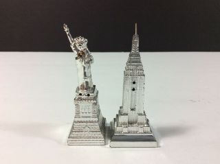 York Statue Of Liberty & Empire State Building Salt & Pepper Shakers