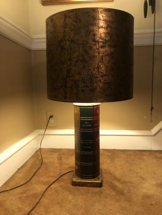 Vintage Frederick cooper table lamp with matching shade Book Lamp 34” 2