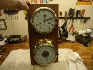Vintage Schatz Germany Royal Mariner Ships Yacht Clock & Barometer Set