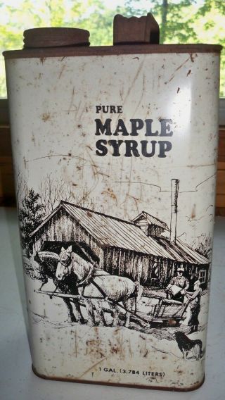 Vintage Maple Syrup Tin Can 1 Gallon