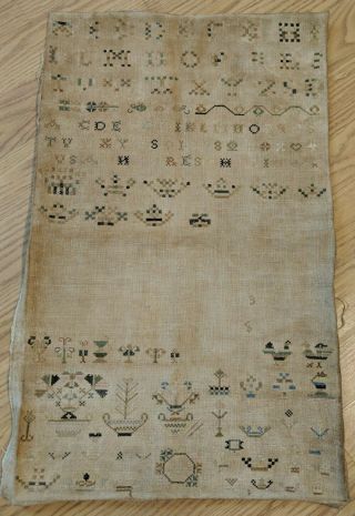 1798 Susanna Drescherin Sampler 18th C American Needlework Textile Birds Baskets