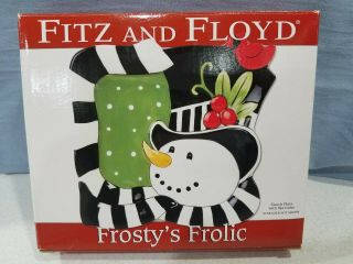 Fitz And Floyd Snack Plate Snowman Winter Christmas