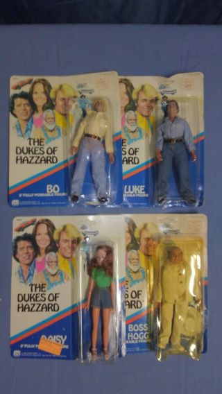 Vintage 1981 Mego The Dukes Of Hazzard 8 " Bo Luke Daisy Duke Boss Hog Figures