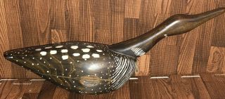 Chris Boone Common Loon Sculpture Decoy Signed Vintage Hand Carved 2004
