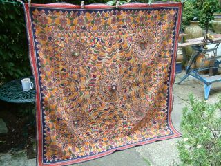 Antique/vintage Indian Hand Embroidered Large Heavy Wall Hanging.