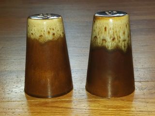 Vintage Canonsburg Usa Pottery Brown Drip Glaze Salt & Pepper Shakers Pre 1978