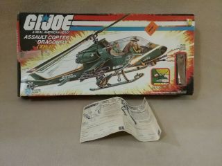 Vintage 1983 G.  I.  Joe Arah Dragonfly Assault Copter Box Wild Bill Box Only Uncut