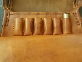 Leather Satchel Cartridge Shooting Hunting Big Game Bag Quality Vintage Large