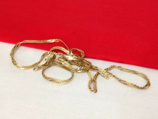 Vintage Italy 14k 585 Solid Yellow Gold Necklace Chain Broken/repair/scrap 4.  7 G