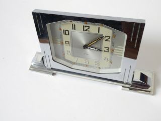 Pendulette De Table Réveil Jaz Art Deco En Metal,  Vintage Parfait état