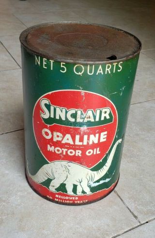 Vintage Sinclair Opaline Pennsylvania 5 Quart Motor Oil Tin Can
