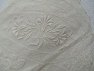 Antique Victorian Pillow Case Tambour Embroidered Net Lace square 3