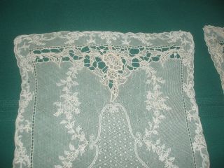 Stunning Handmade Antique Belgian Brussels Lace Dresser Scarf Or Placemat