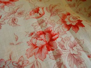 A Antique French Country Cottage Floral Print Cotton Panel
