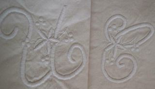 Sublime Antique French Linen Dowry Sheet Handloomed Monogram Uc Ul Sheet K14