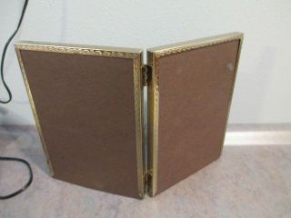 Vintage Double Hinged Gold Metal Folding 5x7 