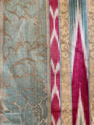 Rare,  18th Century French Silk Woven Ikat Stripe Fabric (3079) 2