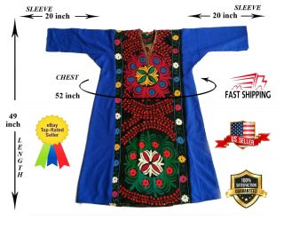 Uzbek Silk Vintage Rare Hand Embroidery Suzani Dress Was $140.  00