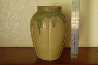 Stunning Vintage Zanesville Stoneware Arts & Crafts 795 Pottery Vase Verdantone