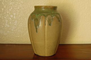 Stunning Vintage Zanesville Stoneware Arts & Crafts 795 Pottery Vase Verdantone 2