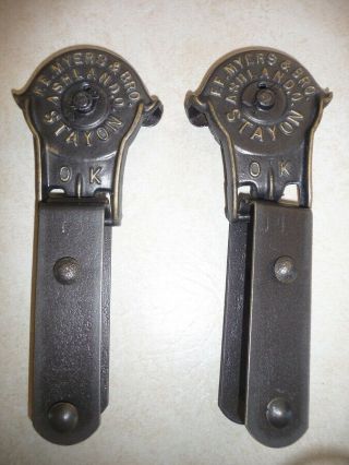 Antique Vintage Set Of Myers Stay On Barn Door Rollers