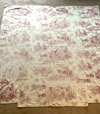 Antique French 19c Toile De Jouy Textile - Bedcover - Wallhanging