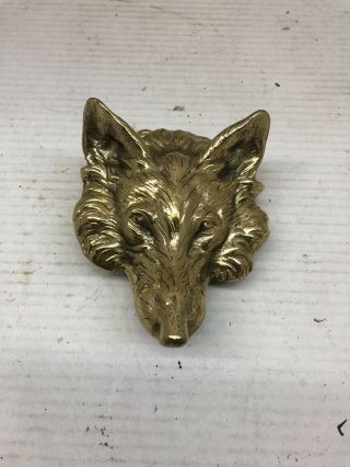 Vintage Large Wolf / Coyote Brass Door Knocker